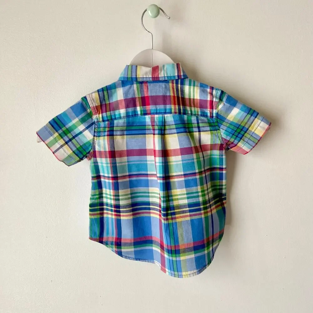 Ralph Lauren Plaid Button-Down Shirt Baby Boy 18 Months